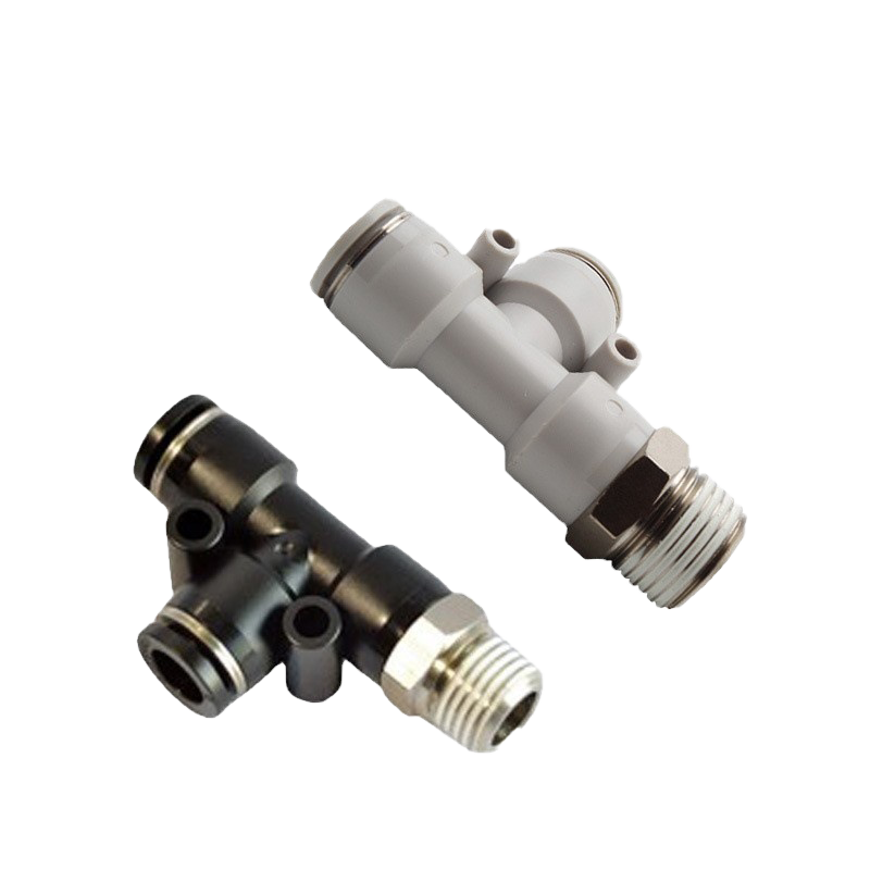 PED16 03 Nối nhanh tê ren ngoài Airtac (PED16-03 Màu trắng) - Ảnh 2