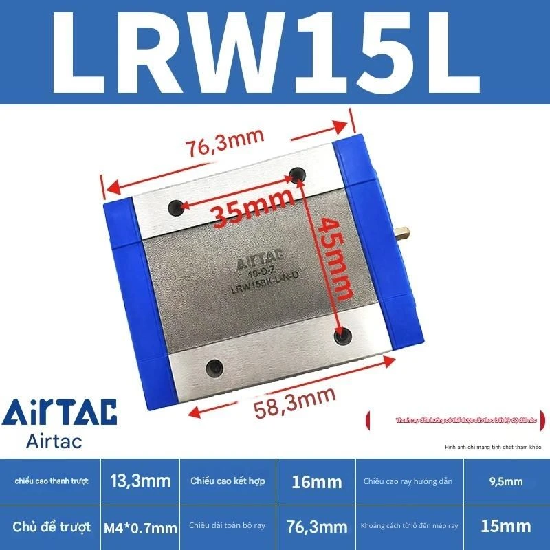 Ray trượt tuyến tính mini bản rộng LRW15L - Ảnh 2