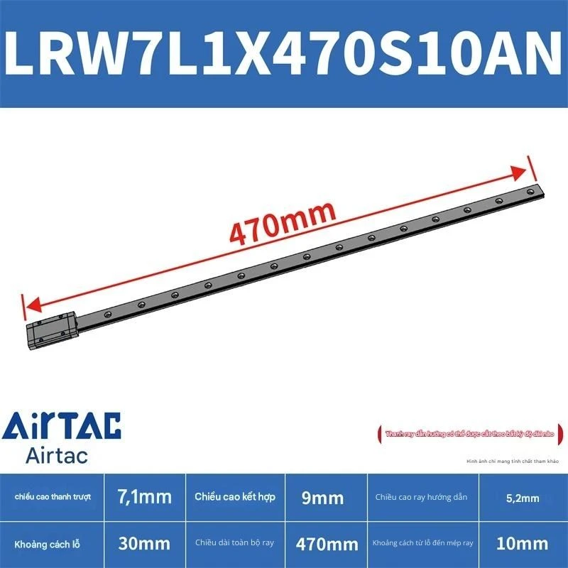 Ray trượt tuyến tính mini bản rộng LRW7L1X470S10AN - Ảnh 2
