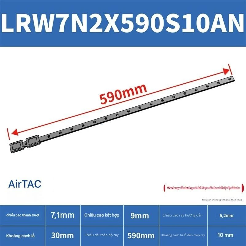 Ray trượt tuyến tính mini bản rộng LRW7N2X590S10AN - Ảnh 2