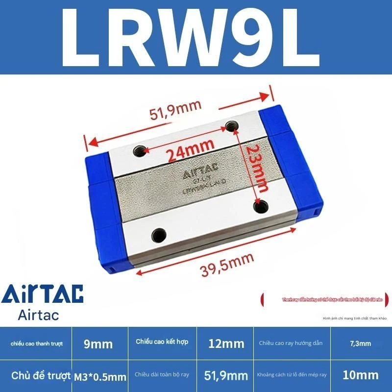 Ray trượt tuyến tính mini bản rộng LRW9L - Ảnh 2