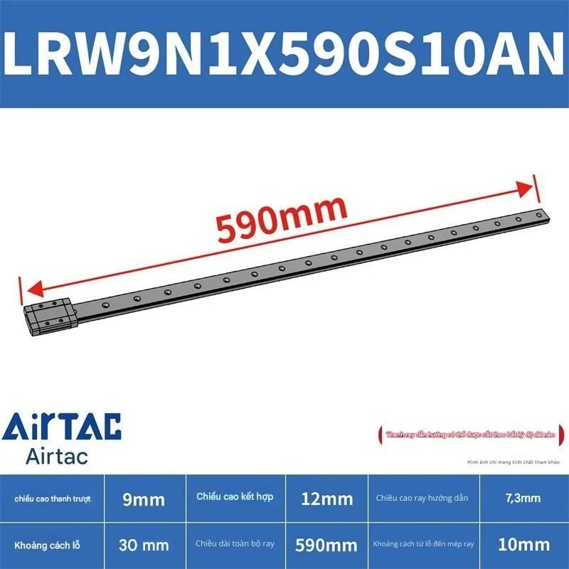 Ray trượt tuyến tính mini bản rộng LRW9N1X590S10AN - Ảnh 2