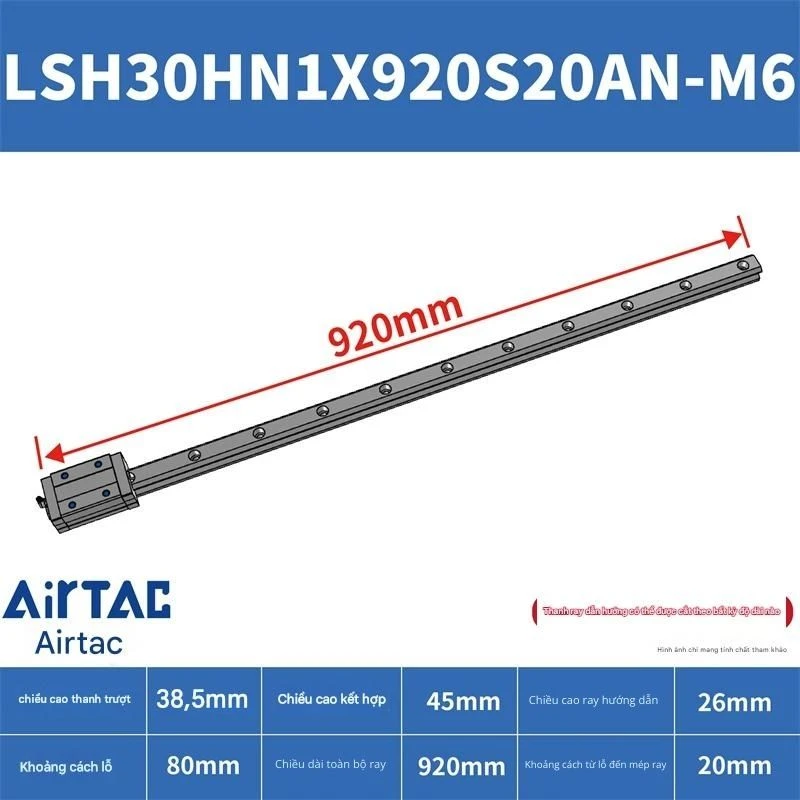 Ray trượt vuông tiêu chuẩn LSH30HN1X920S20AN-M6 - Ảnh 2
