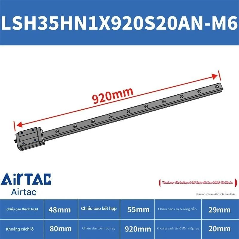 Ray trượt vuông tiêu chuẩn LSH35HN1X920S20AN-M6 - Ảnh 2