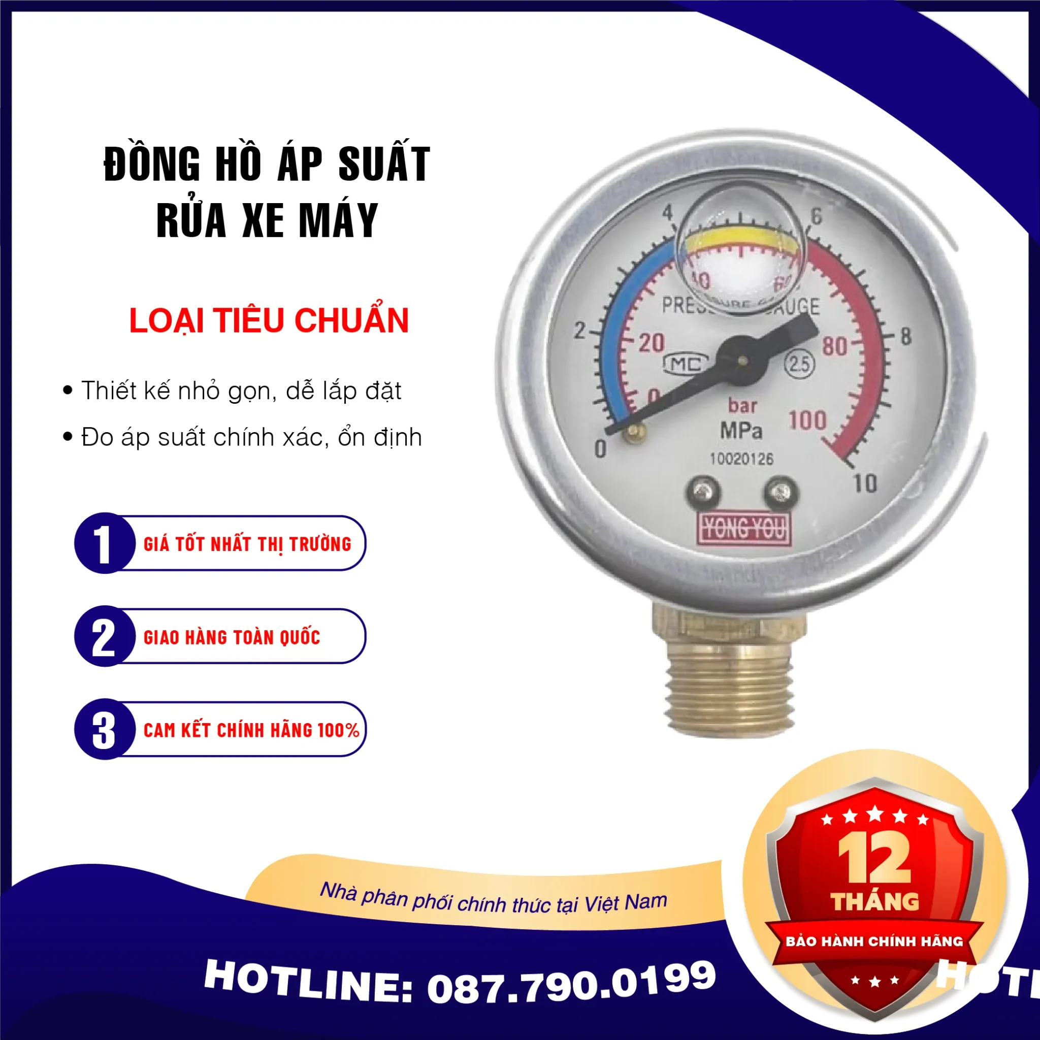 Đồng Hồ Áp Suất Rửa Xe Máy