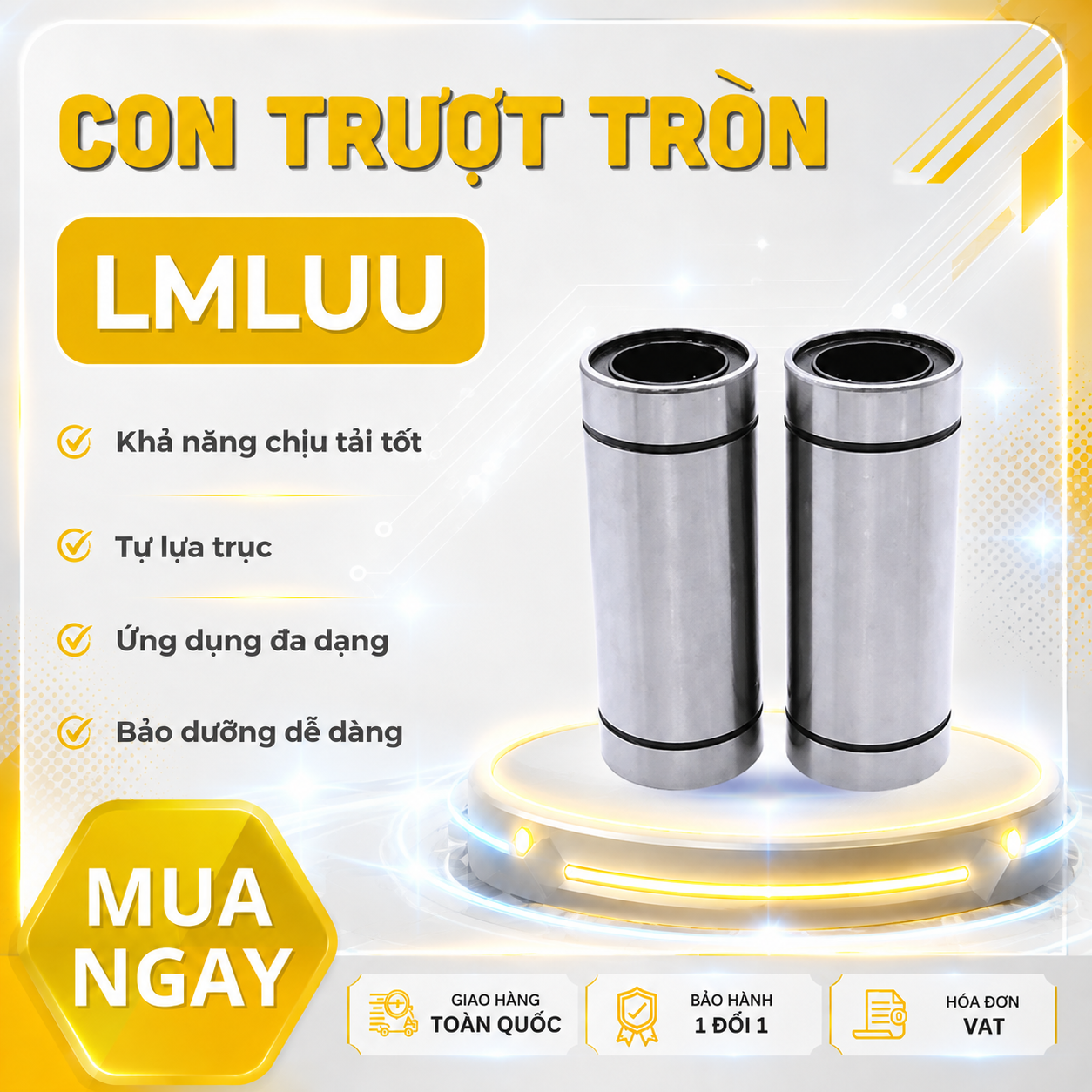 Con trượt tròn thân dài LM16LUU (Bi trượt tròn)