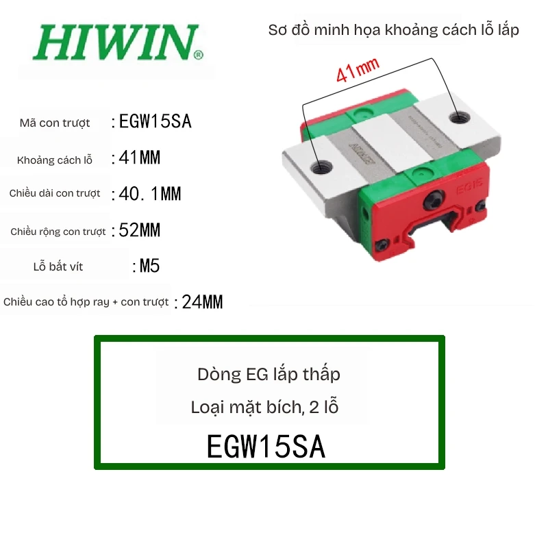 Ray Trượt EGW15SA - Ảnh 2