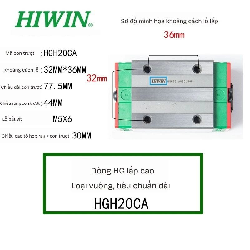 Ray Trượt HGH20CA - Ảnh 2
