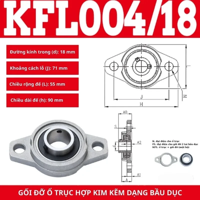 Gối đỡ vòng bi KFL004 - Ảnh 2