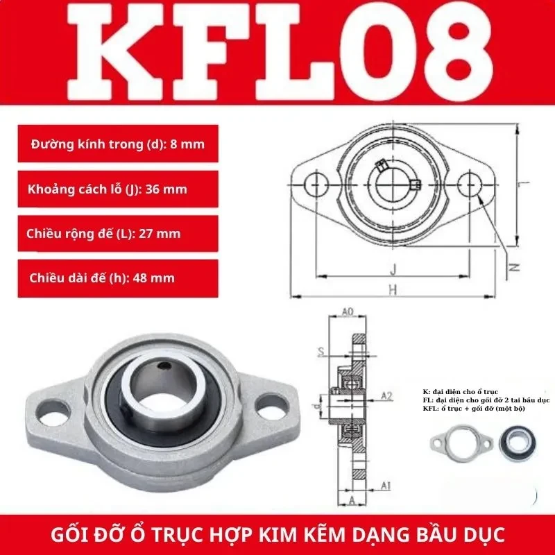 Gối đỡ vòng bi KFL08 - Ảnh 2