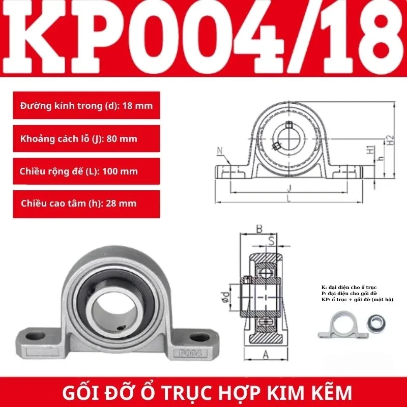 Gối đỡ vòng bi KP004 - Ảnh 2