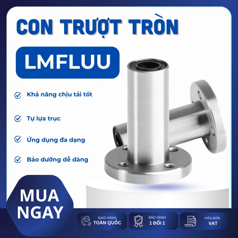 Con trượt tròn mặt bích tròn thân dài LMF30LUU (Bi trượt tròn)