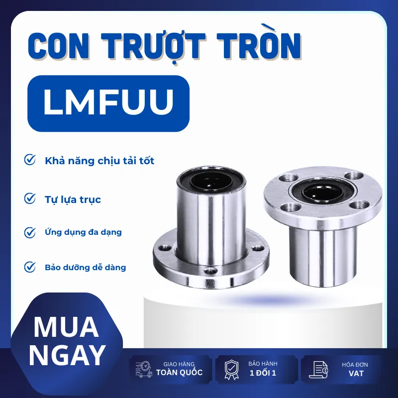 Con trượt tròn mặt bích tròn thân ngắn LMF40UU (Bi trượt tròn)