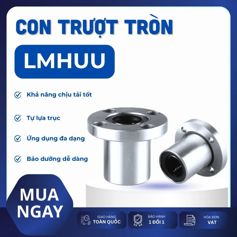 Con trượt tròn mặt bích Oval thân ngắn LMH40UU (Bi trượt tròn)