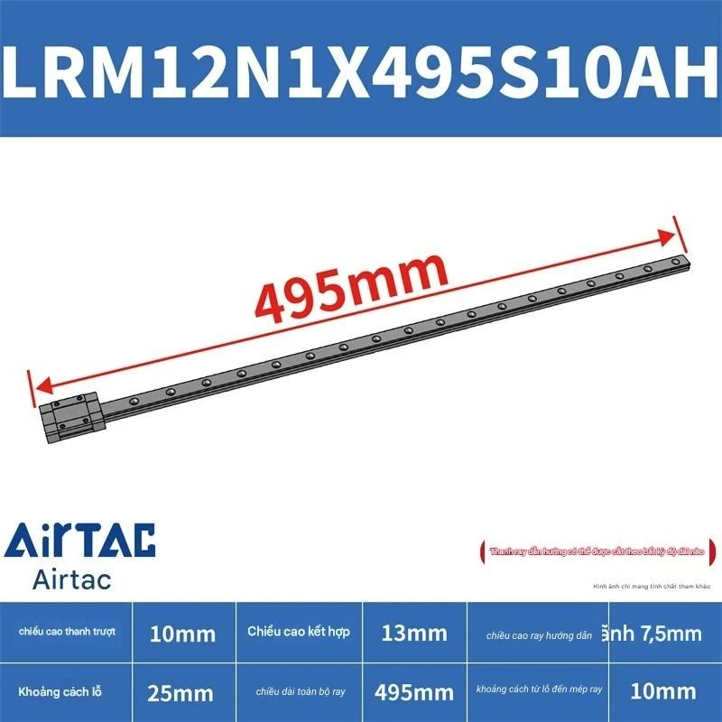Ray trượt tiêu chuẩn LRM12N1X495S10AH - Ảnh 2