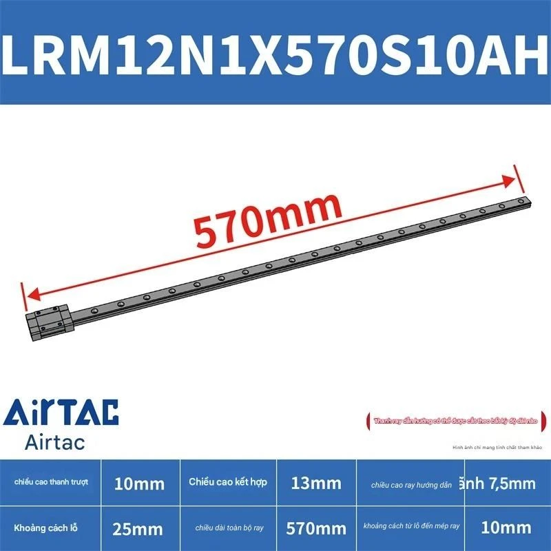 Ray trượt tiêu chuẩn LRM12N1X570S10AH - Ảnh 2