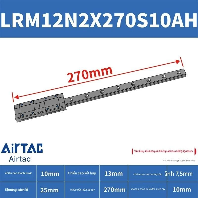 Ray trượt tiêu chuẩn LRM12N2X270S10AH - Ảnh 2