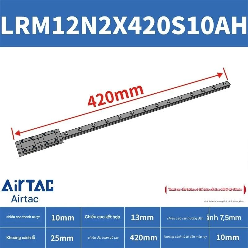 Ray trượt tiêu chuẩn LRM12N2X420S10AH - Ảnh 2