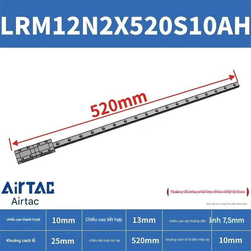 Ray trượt tiêu chuẩn LRM12N2X520S10AH - Ảnh 2