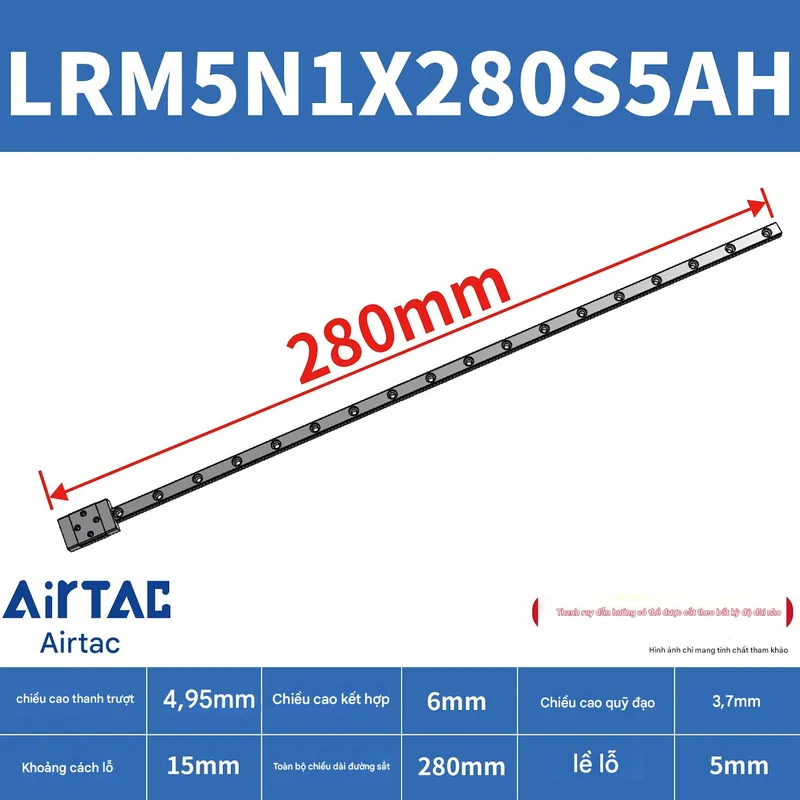 Ray trượt tiêu chuẩn LRM5N1X280S5AH - Ảnh 2