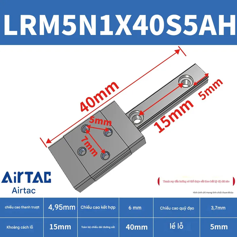 Ray trượt tiêu chuẩn LRM5N1X40S5AH - Ảnh 2