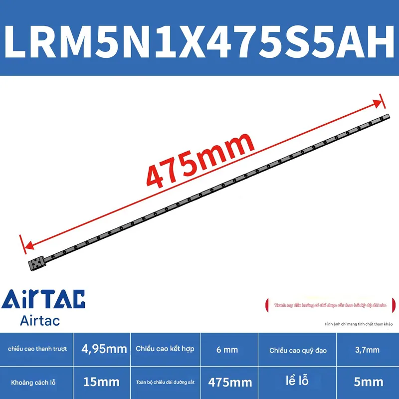 Ray trượt tiêu chuẩn LRM5N1X475S5AH - Ảnh 2