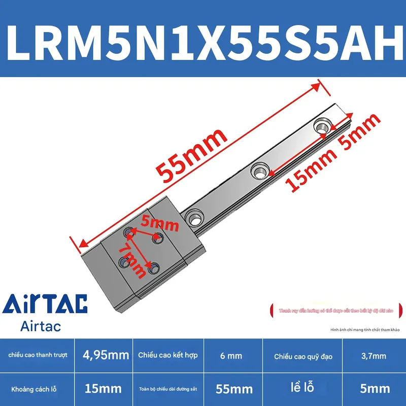 Ray trượt tiêu chuẩn LRM5N1X55S5AH - Ảnh 2