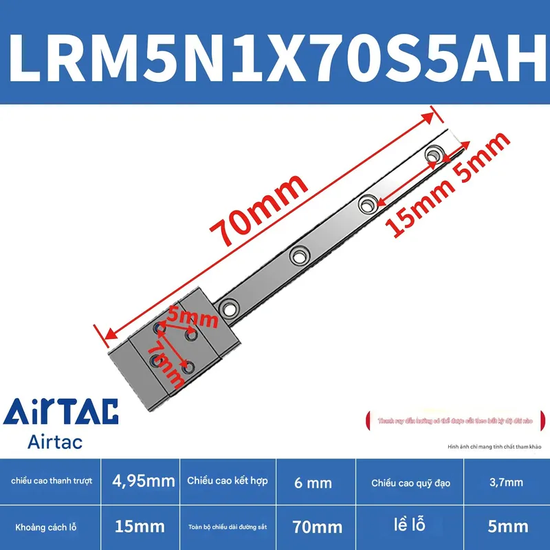 Ray trượt tiêu chuẩn LRM5N1X70S5AH - Ảnh 2