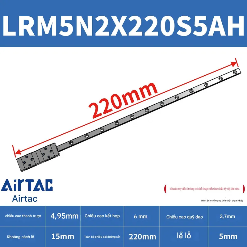 Ray trượt tiêu chuẩn LRM5N2X220S5AH - Ảnh 2