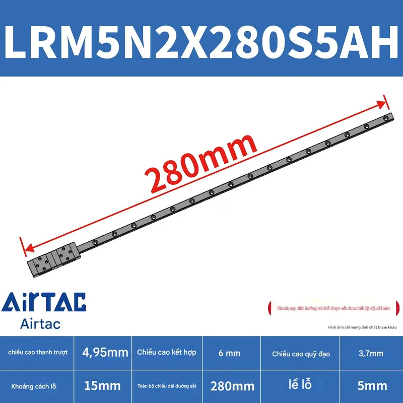 Ray trượt tiêu chuẩn LRM5N2X280S5AH - Ảnh 2