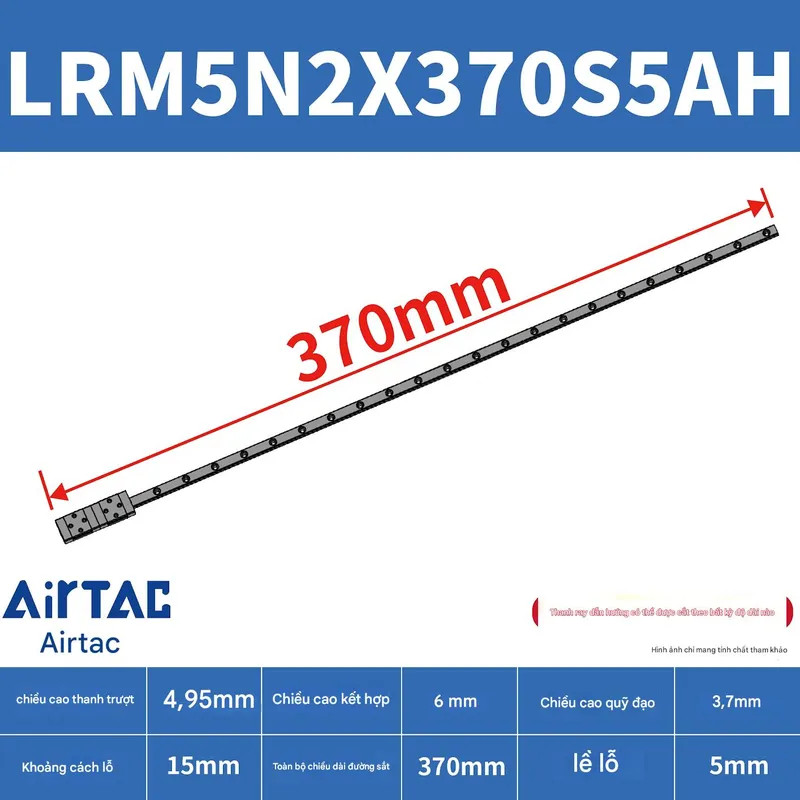 Ray trượt tiêu chuẩn LRM5N2X370S5AH - Ảnh 2