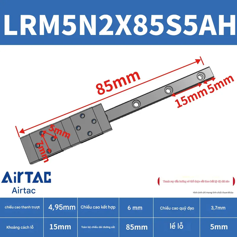 Ray trượt tiêu chuẩn LRM5N2X85S5AH - Ảnh 2