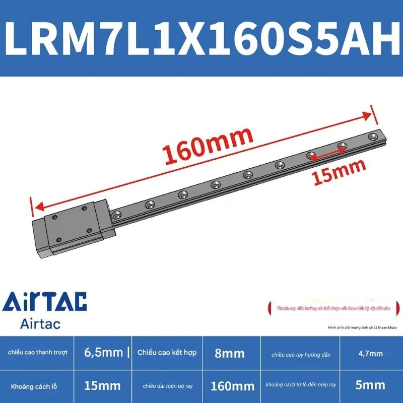 Ray trượt mở rộng LRM7L1X160S5AH - Ảnh 2