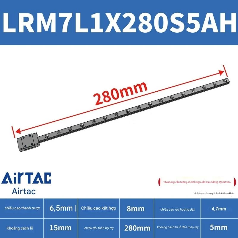 Ray trượt mở rộng LRM7L1X280S5AH - Ảnh 2