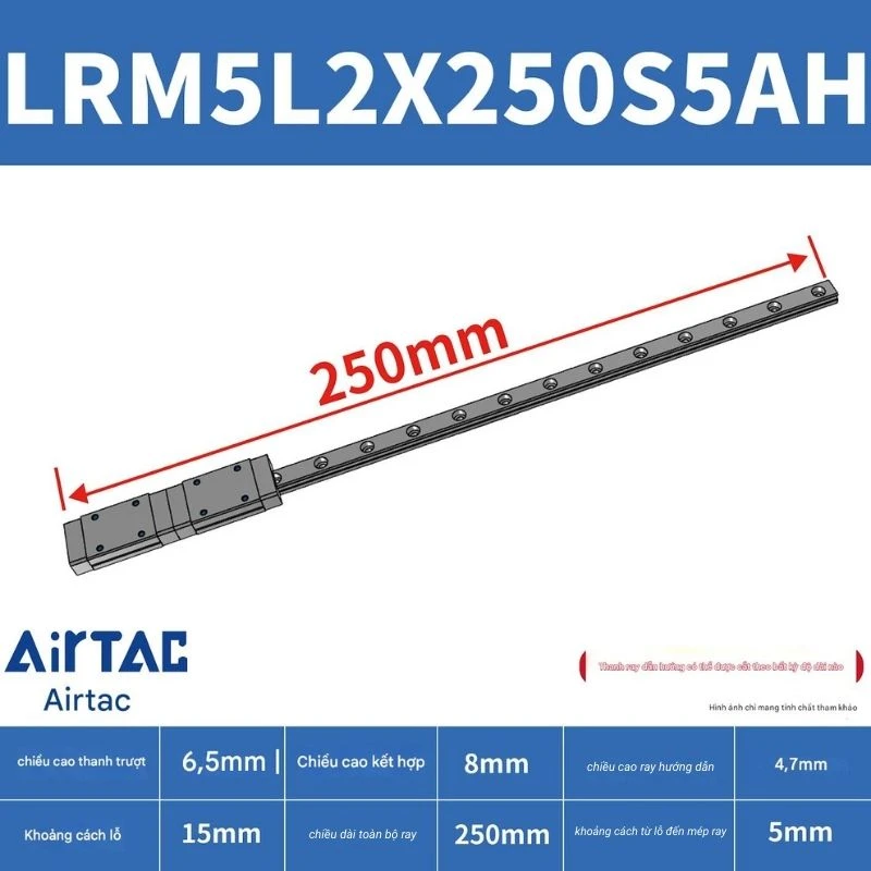 Ray trượt mở rộng LRM7L2X250S5AH - Ảnh 2