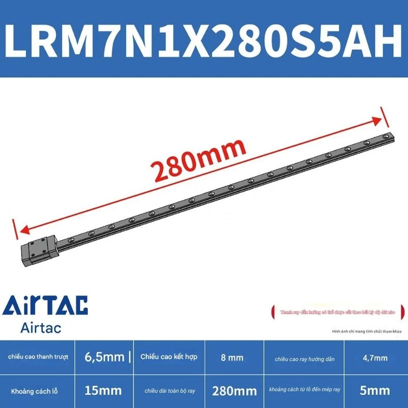Ray trượt tiêu chuẩn LRM7N1X280S5AH - Ảnh 2