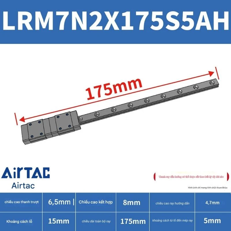 Ray trượt tiêu chuẩn LRM7N2X175S5AH - Ảnh 2