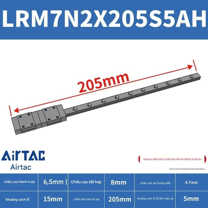 Ray trượt tiêu chuẩn LRM7N2X205S5AH - Ảnh 2