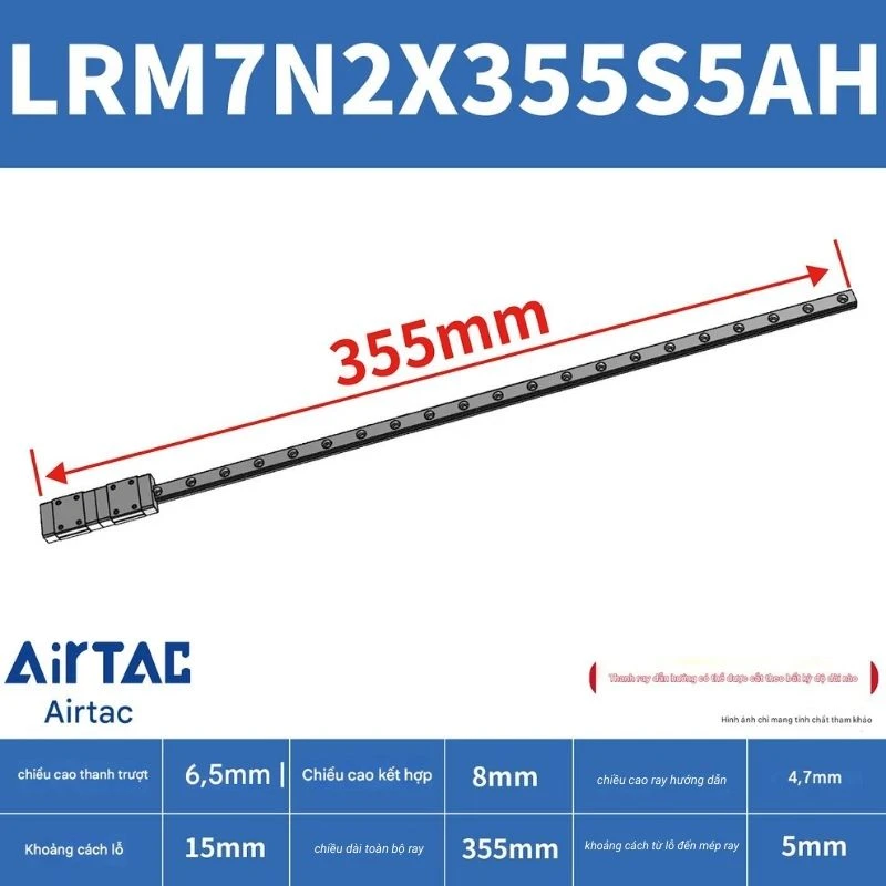 Ray trượt tiêu chuẩn LRM7N2X355S5AH - Ảnh 2