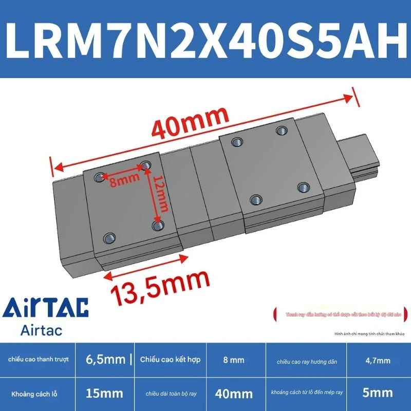 Ray trượt tiêu chuẩn LRM7N2X40S5AH - Ảnh 2