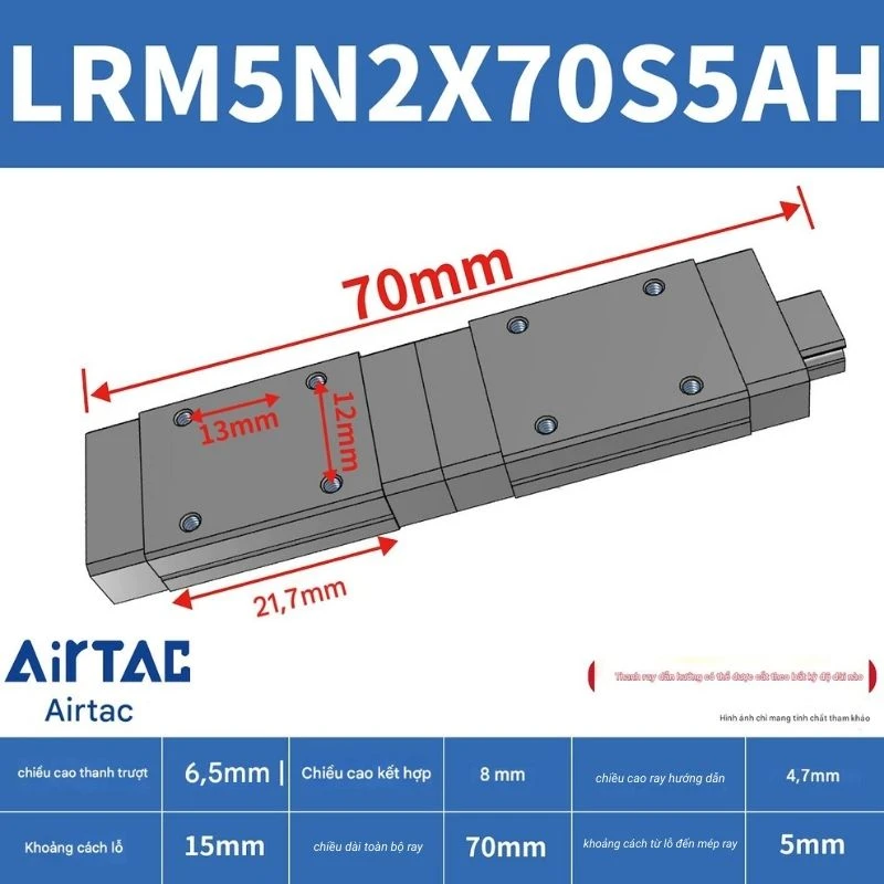 Ray trượt tiêu chuẩn LRM7N2X70S5AH - Ảnh 2
