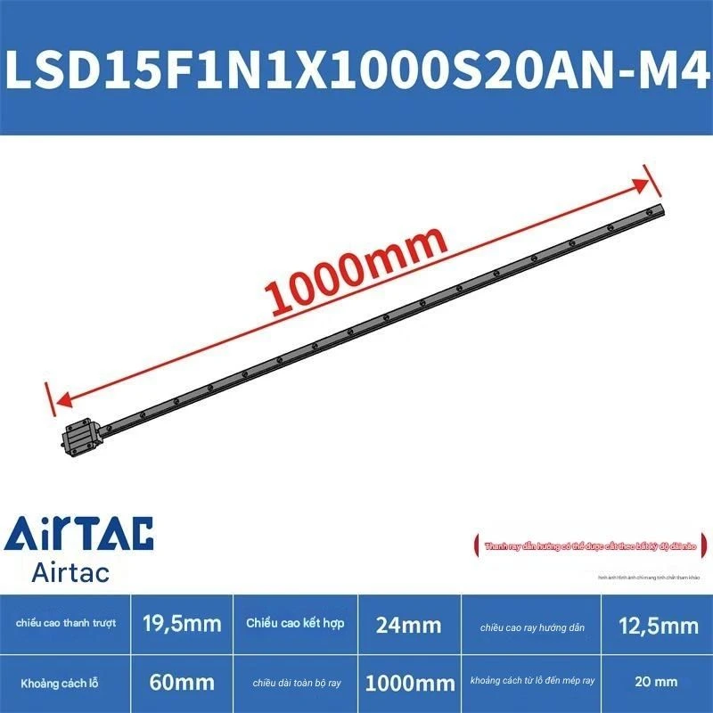 Ray trượt mặt bích trên LSD15F1N1X1000S20AN-M4 - Ảnh 2