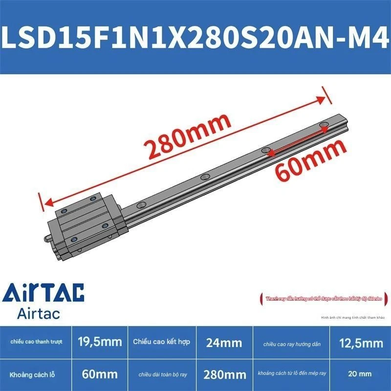 Ray trượt mặt bích trên LSD15F1N1X280S20AN-M4 - Ảnh 2