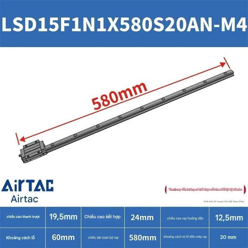 Ray trượt mặt bích trên LSD15F1N1X580S20AN-M4 - Ảnh 2
