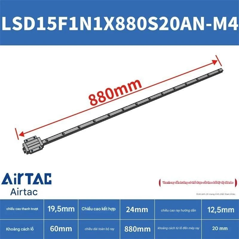 Ray trượt mặt bích trên LSD15F1N1X880S20AN-M4 - Ảnh 2