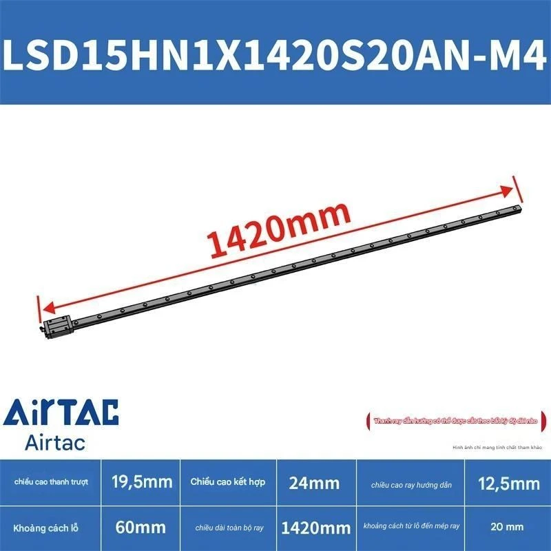 Ray trượt vuông LSD15HN1X1420S20AN-M4 - Ảnh 2