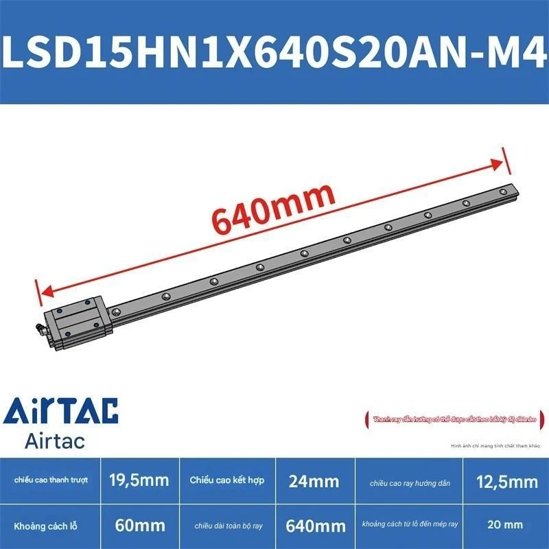 Ray trượt vuông LSD15HN1X640S20AN-M4 - Ảnh 2