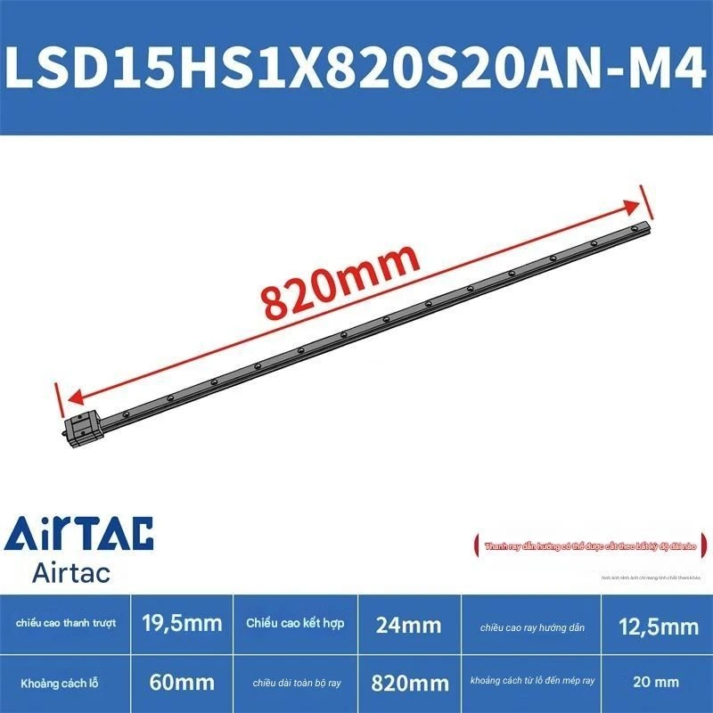 Ray trượt ngắn LSD15HS1X820S20AN-M4 - Ảnh 2