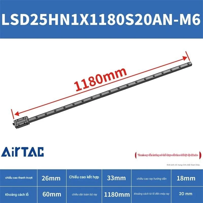 Ray trượt vuông LSD25HN1X1180S20AN-M6 - Ảnh 2