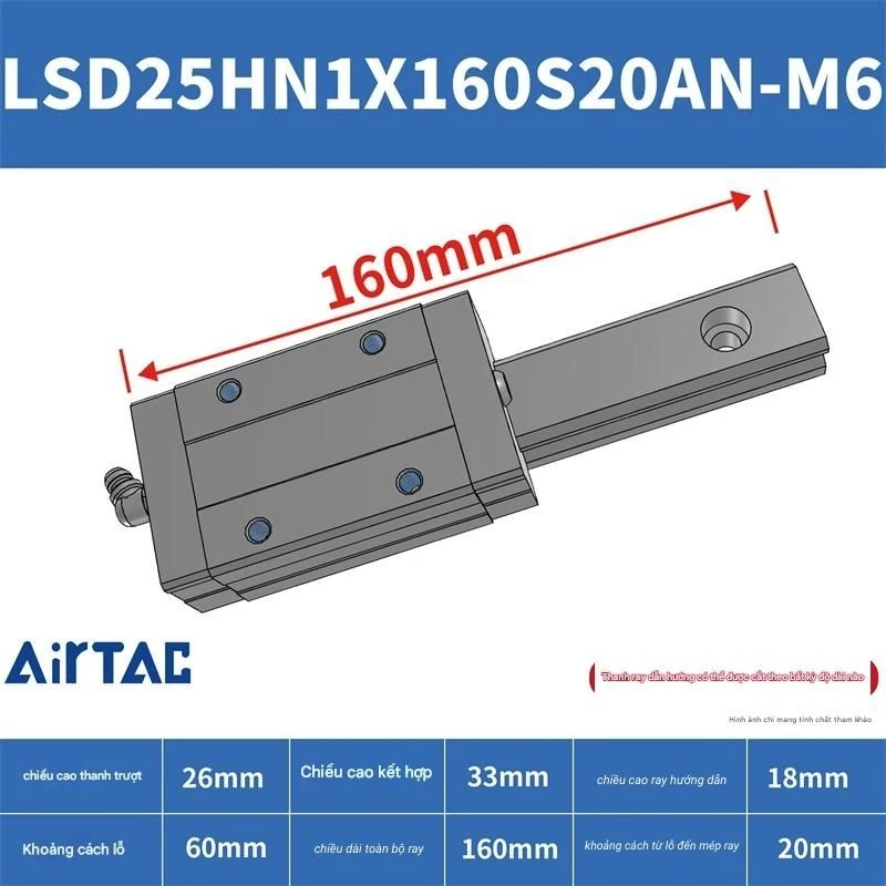Ray trượt vuông LSD25HN1X160S20AN-M6 - Ảnh 2